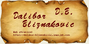 Dalibor Bliznaković vizit kartica